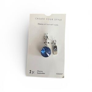 September Blue Swarovski Crystal Charm